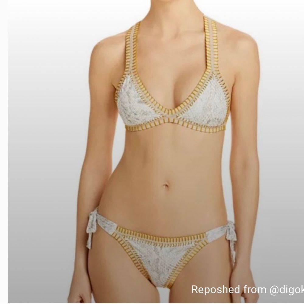 Platinum Swimwear Gold/ grey Bikini Set sm
